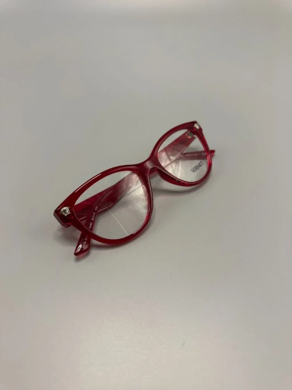 Versace Red Designer Eyeglass Frames Medusa Logo New Demo
